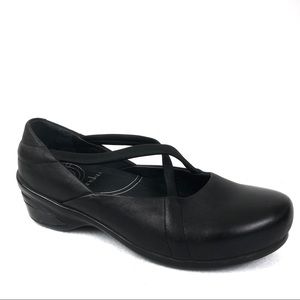 Dansko Women’s Leather Clog With Criss Cross Strap